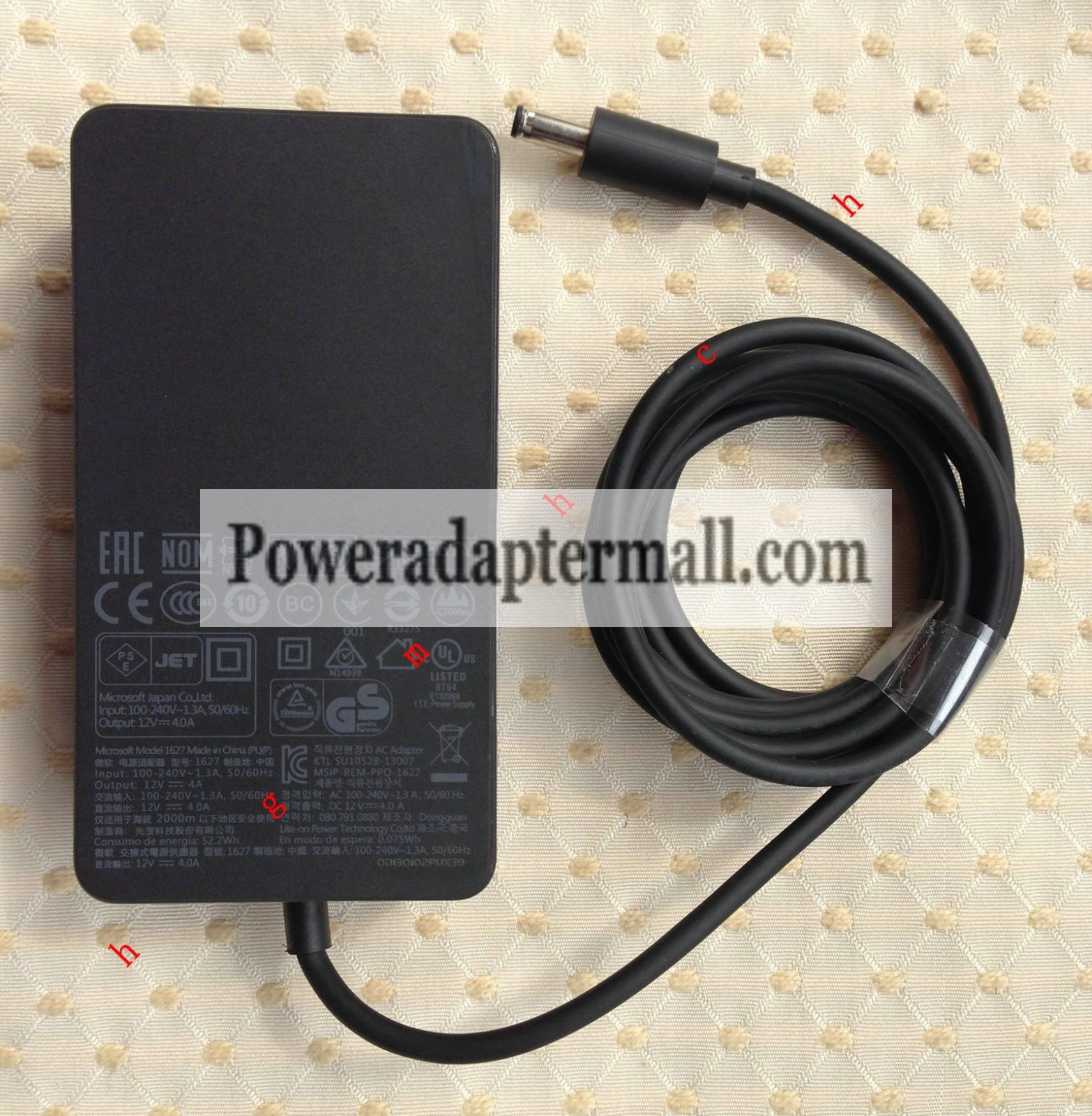 Microsoft 1627 48W 12V AC Adapter for Surface Pro 3 Docking Stat